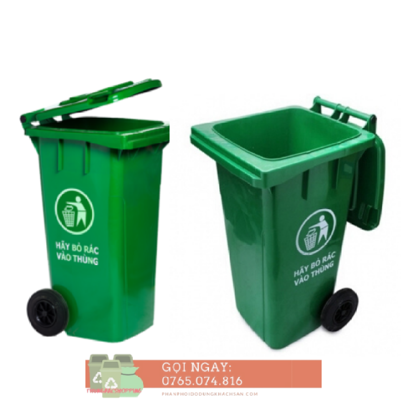 Thùng rác công cộng 100L, thùng rác công nghiệp nhựa HPDE