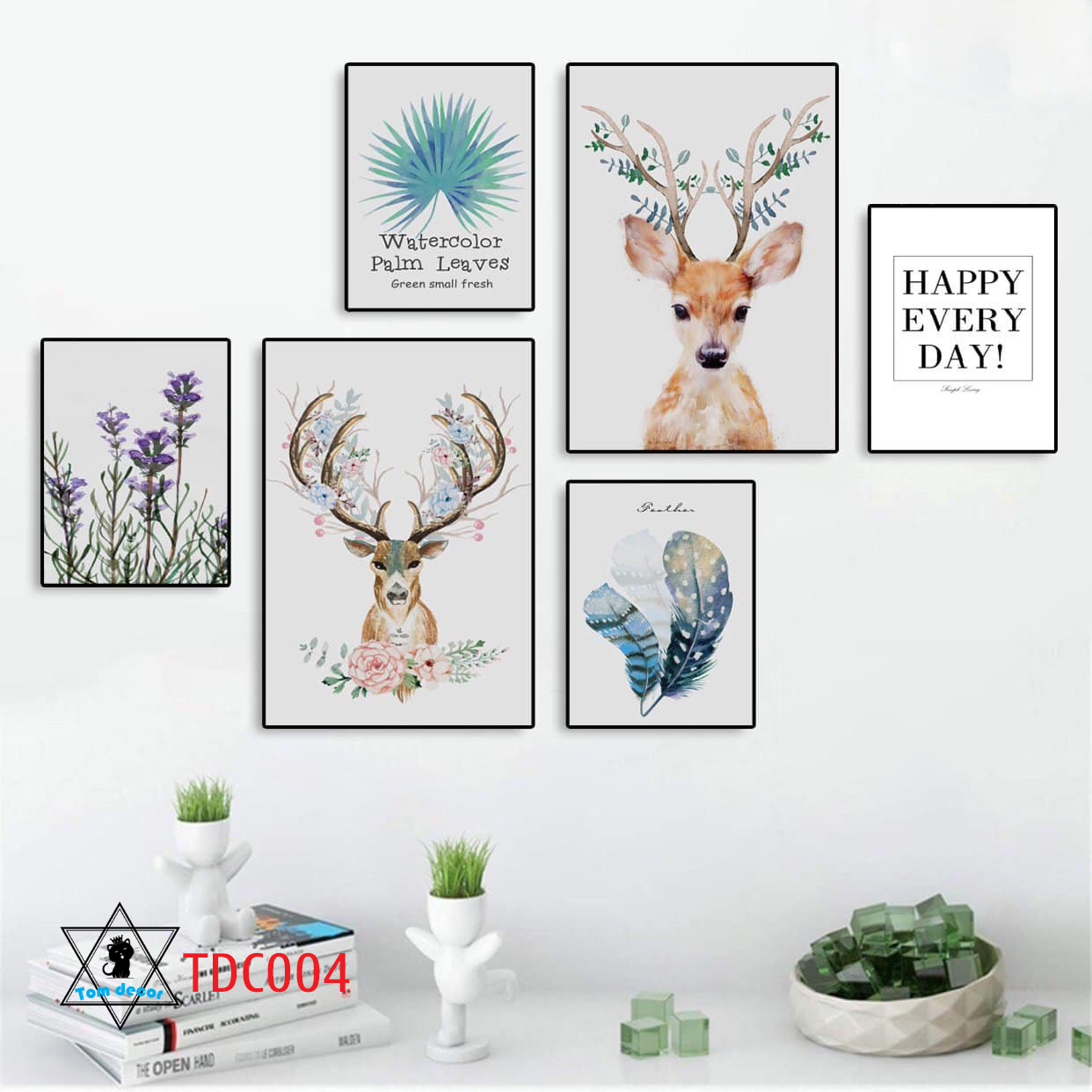 Combo 6 PCs wall hanging picture-5mm thick Foamex plastic wall stickers