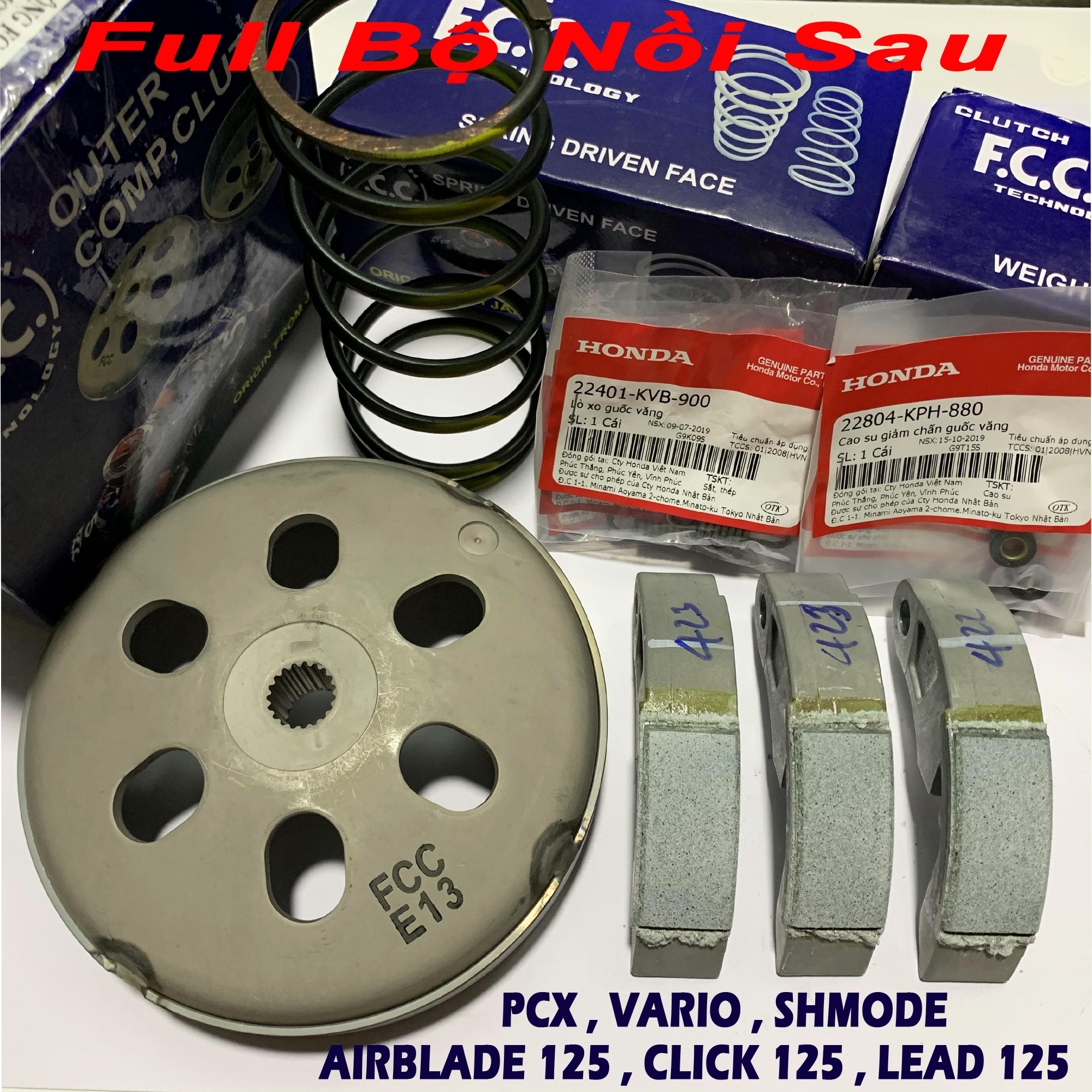 Full bộ nồi sau cho PCX VARIO SHMODE AIRBLADE 125 CLICK 125 LEAD 125