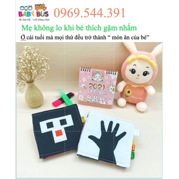 [SET 2 CUỐN]Sách tranh vải kích thích thị giác,   Phát triển  Nhận Thức cho trẻ sơ sinh. Chính hãng Lalala Baby.(Q1+Q2)