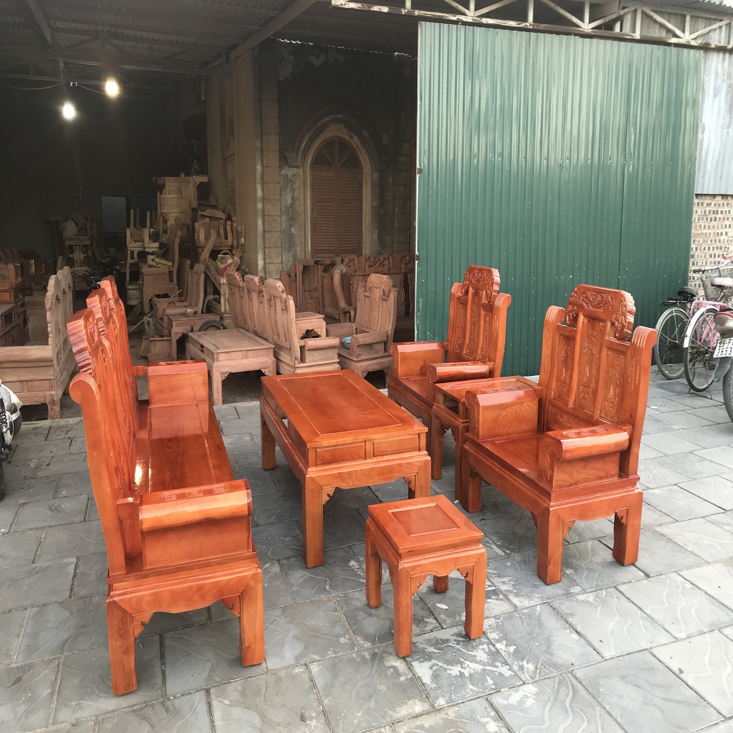 Bộ Bàn Ghế Âu Á Gỗ Sồi Nga