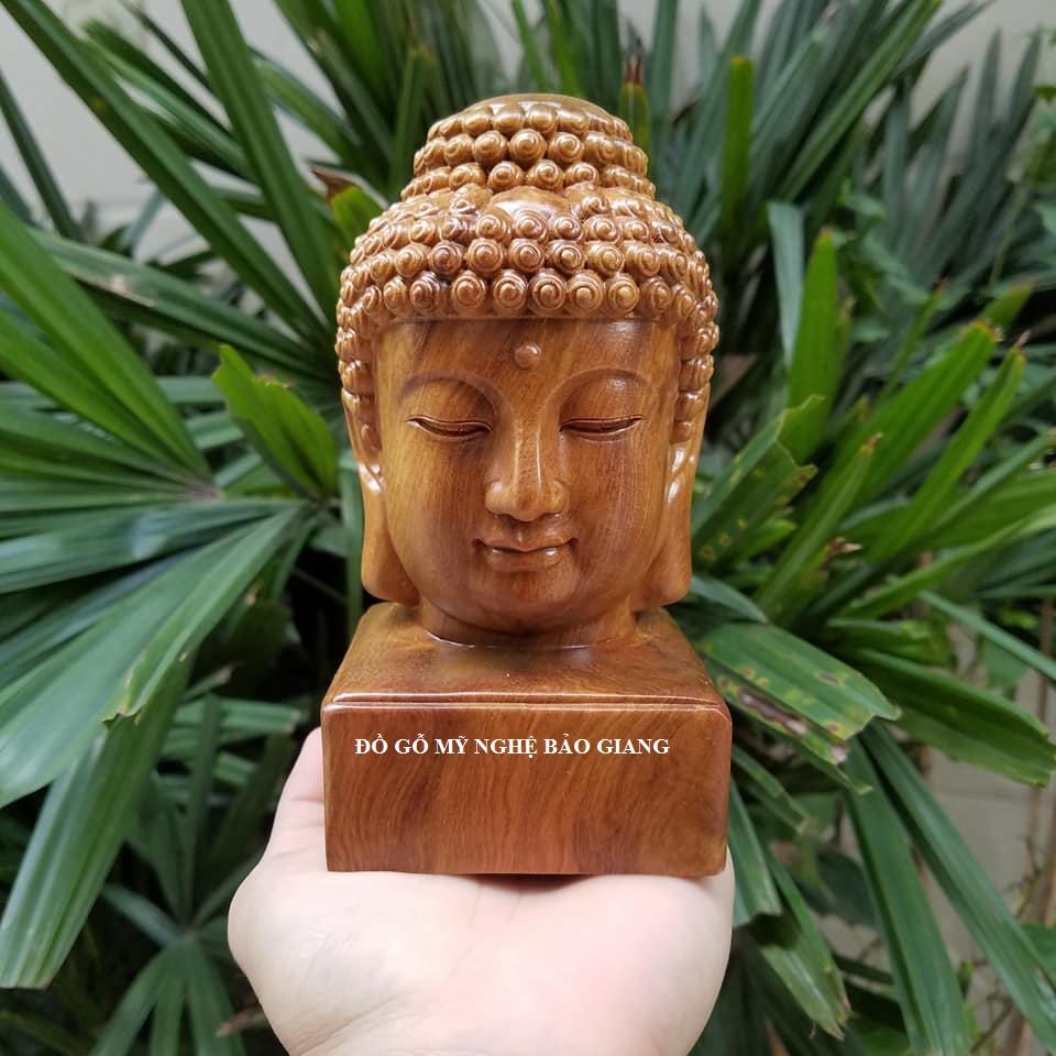 Tượng phật Thích ca gỗ bách xanh cao 15 cm Diện phật Thích Ca