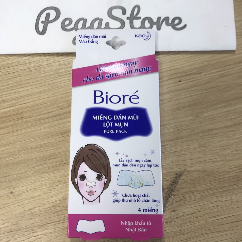 Mask peeling acne Biore-stickers acne nose Biore 4 pieces/1 box-soft shell acne nose pore pack-pegastore
