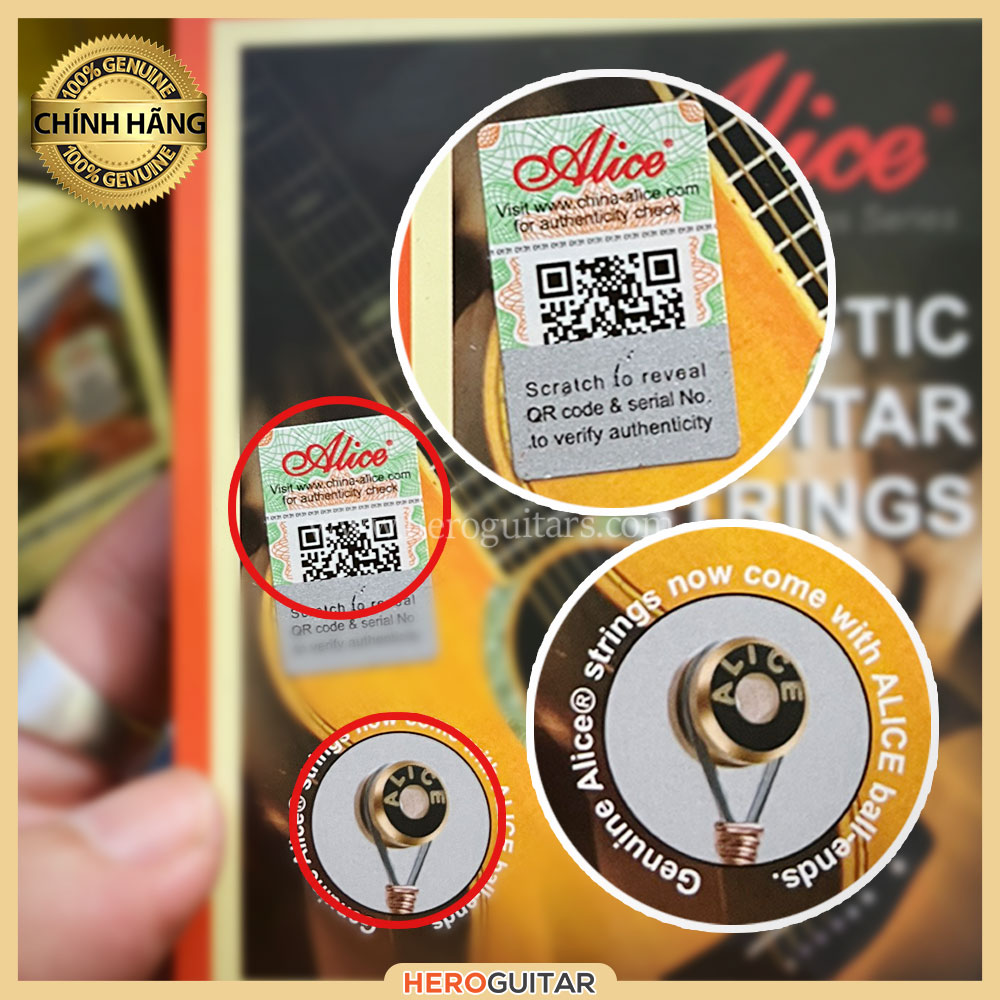 [HCM]Dây guitar Acoustic (kim loại) Alice AW432