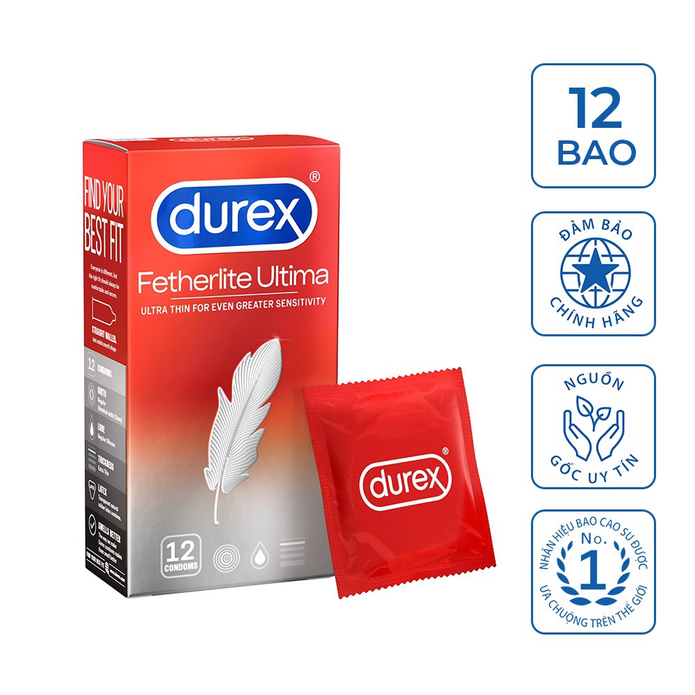 Bao cao su Durex Fetherlite Ultima 12 bao / hộp