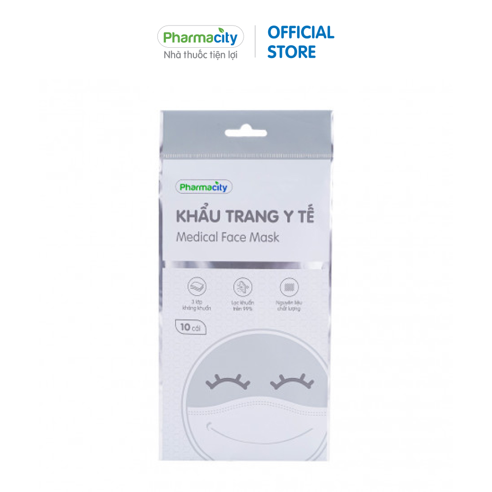 Khẩu trang y tế màu trắng Pharmacity