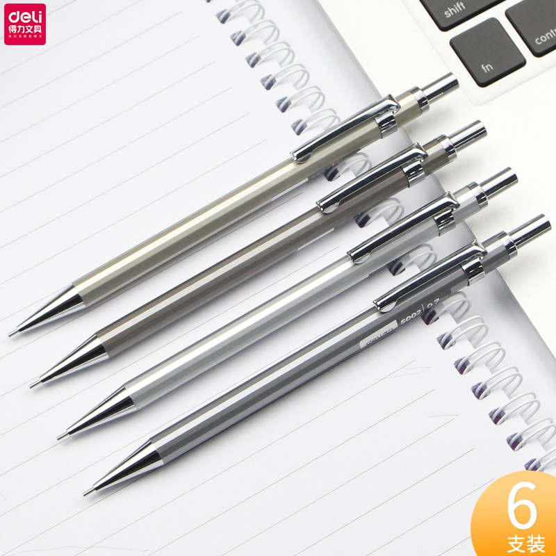 Bút chì kim ngòi 0.5mm/ 0.7mm học sinh Deli - vỏ kim loại - bút chì bấm - S001 / S002