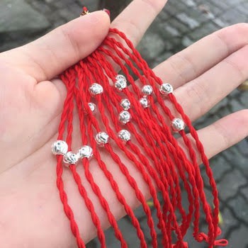 Sợi Chỉ Đỏ May Mắn Mix Bi Bạc Ta