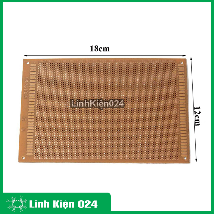 Phíp đồng lỗ, bảng mạch đục lỗ sẵn PCB nâu kích thước 12x18cm