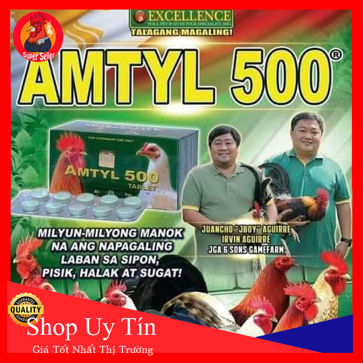 Amtyl 500 1 Hộp 10 Vĩ 100 Viên Dùng Cho Gà Bị Tang-Khò Khè-Sổ Mũi