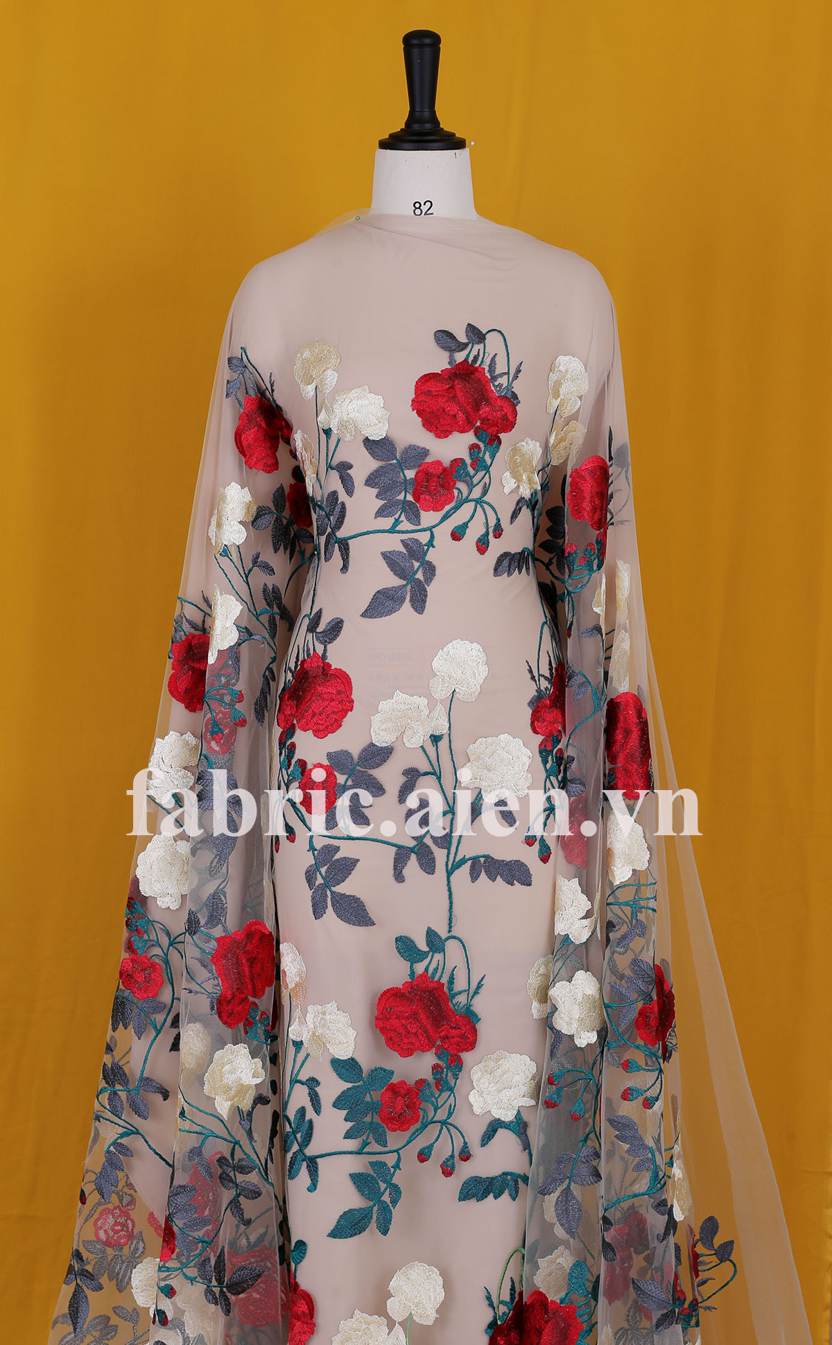 Ren lưới thêu hoa may đầm đẹp ATB-02 (GIÁ BÁN THEO MÉT)