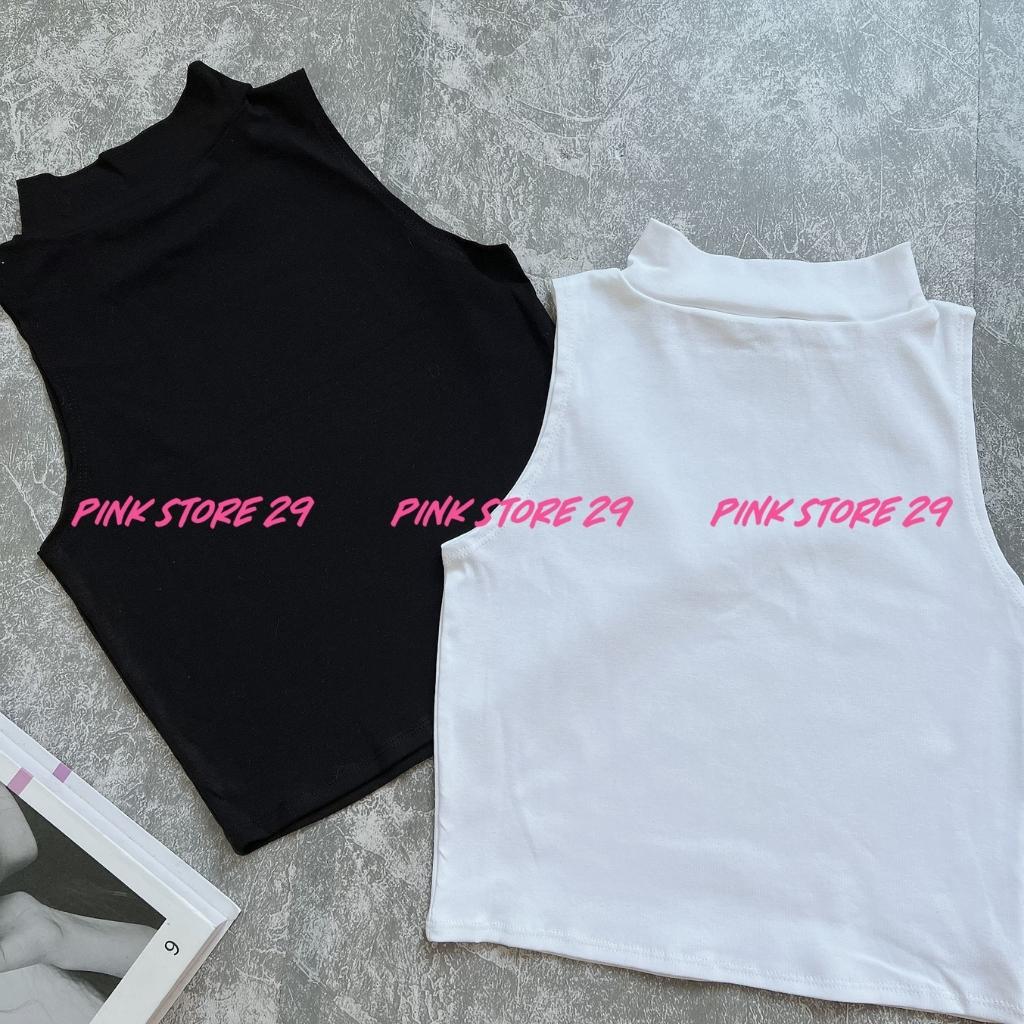 Áo croptop 3 lỗ PINKSTORE29 kiểu cổ lọ dáng ôm A5138