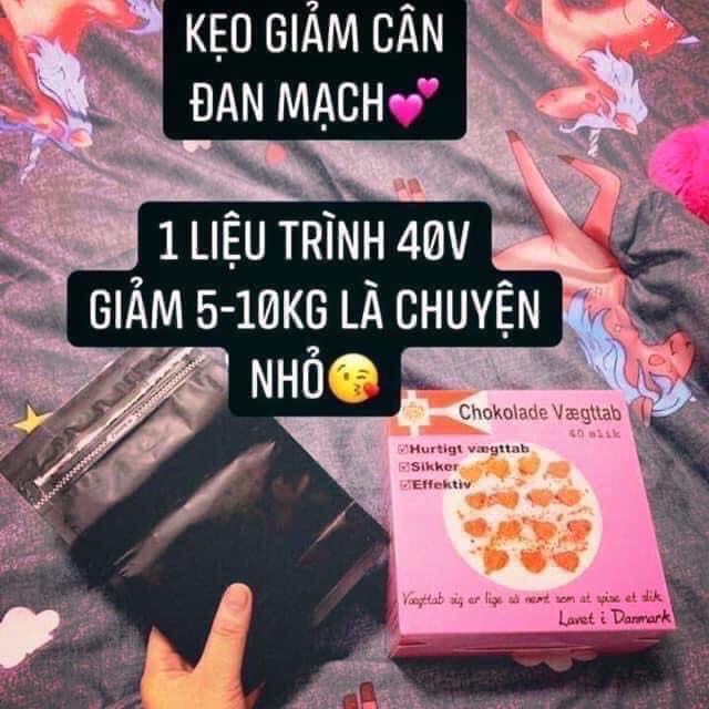 [40 viên] Kẹo socola giảm cân đan mạch hộp hồng