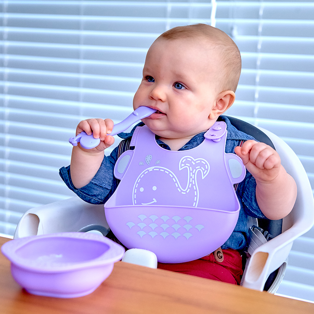 Bộ đồ dùng ăn dặm silicon Baby Marcus & Marcus, cho bé từ 6 tháng - Willo