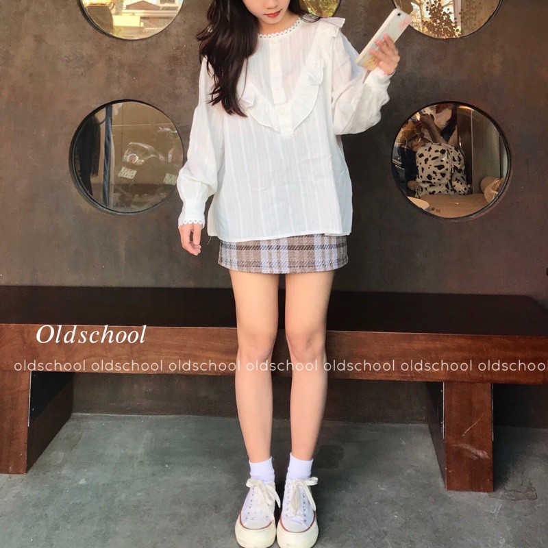 (Oldschoolcloth)ÁO BABYDOLL REN NGỰC ULZZANG (ảnh thật/sẵn)