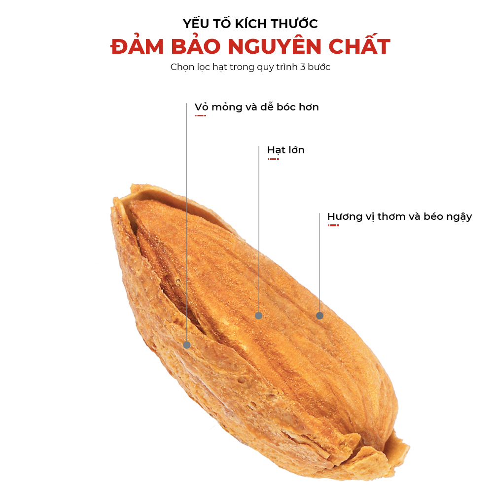 Hạnh nhân rang bơ Nhất Phẩm Đường nhập khẩu Mỹ vỏ mỏng