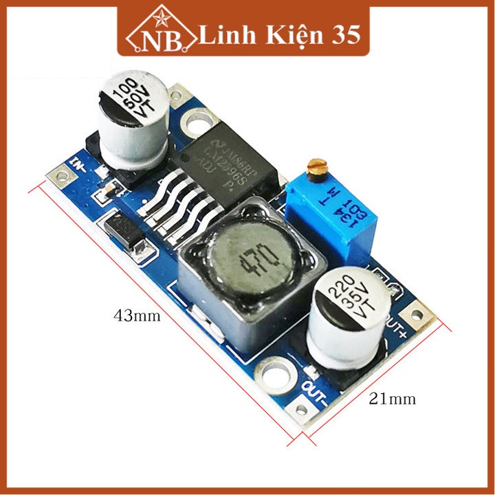 Mạch hạ áp Buck DC-DC LM2596 3A ( Vào 4-35VDC - Ra 1-30VDC )
