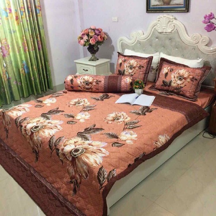 Bộ ga gối poly cotton sét 4 món. không chăn 1M4 X 2M