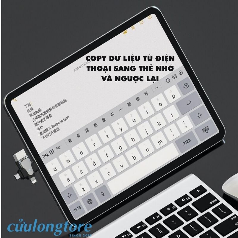 Đầu Đọc Thẻ Nhớ 3.0 OTG 4 Trong 1 TF Card Micro SD máy ảnh đa năng iphone type c micro usb tốc độ cao cho điện thoại máy tính