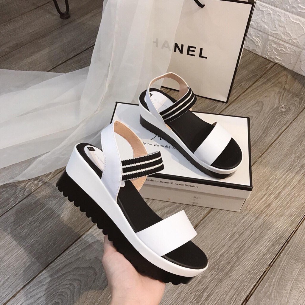 Sandal Acollection da thật đế xuồng nhẹ