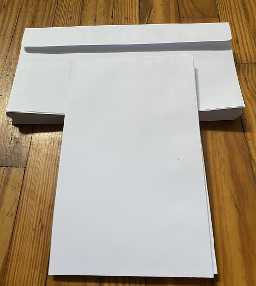 Bao thư trắng 12 x 22cm (Xấp/100 tờ)!