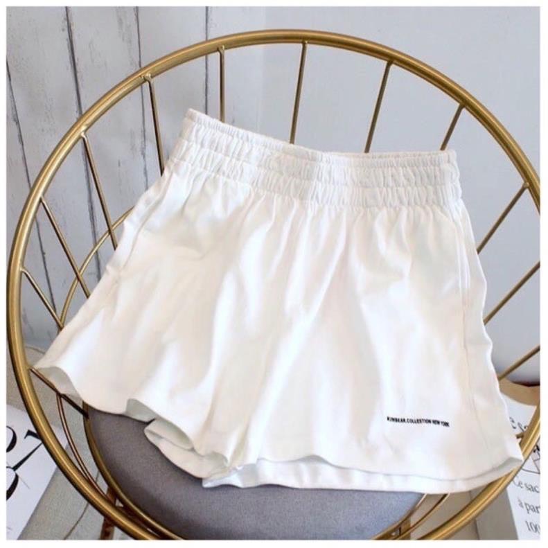 Quần short đùi thêu chữ 2 màu đen - trắng