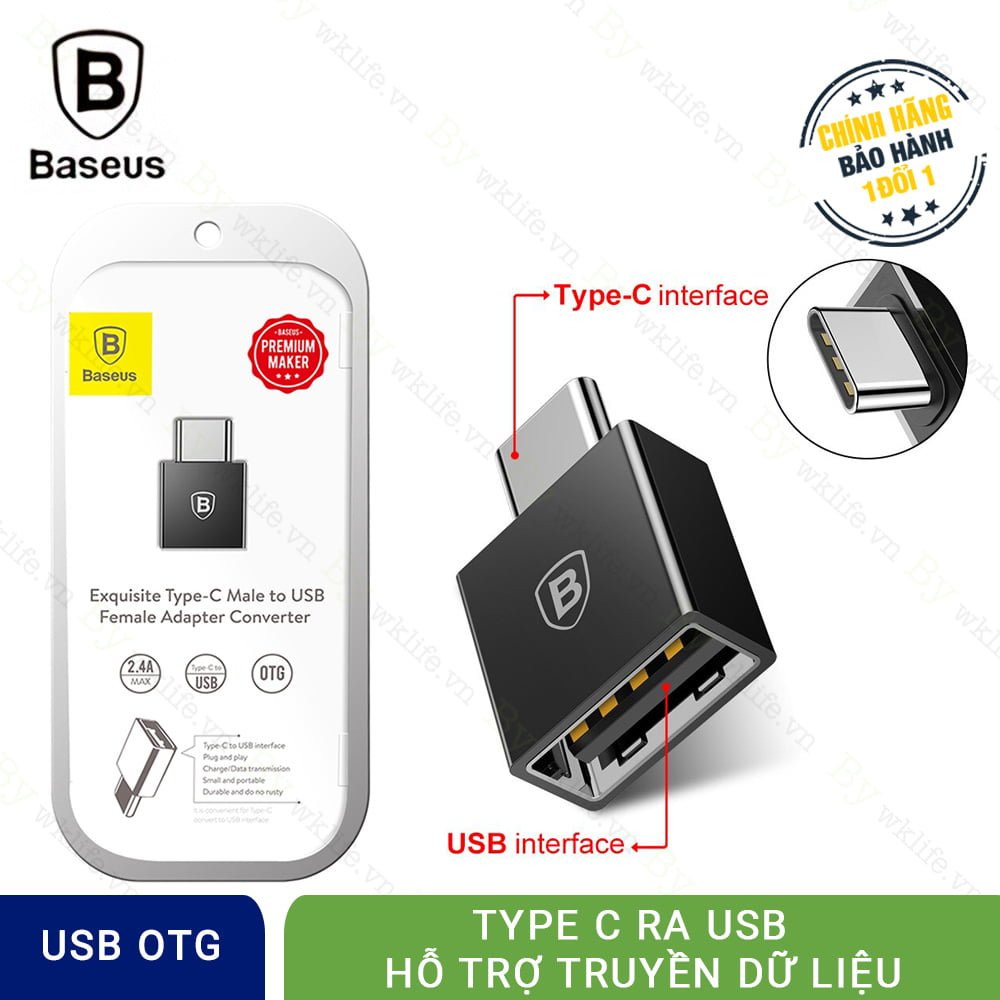Đầu chuyển đổi OTG USB Type C sang USB A Baseus (TYPE C Male to USB Female Cable Adapter Converter)