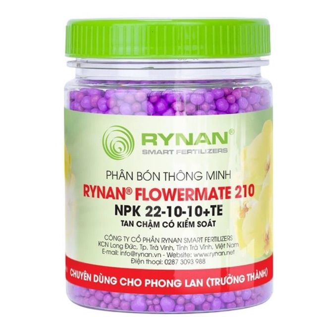 Phân tan chậm Rynan 210 NPK 22-10-10+TE (150gr)