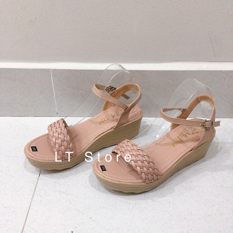 Giày đế xuồng 5cm quai đan bính