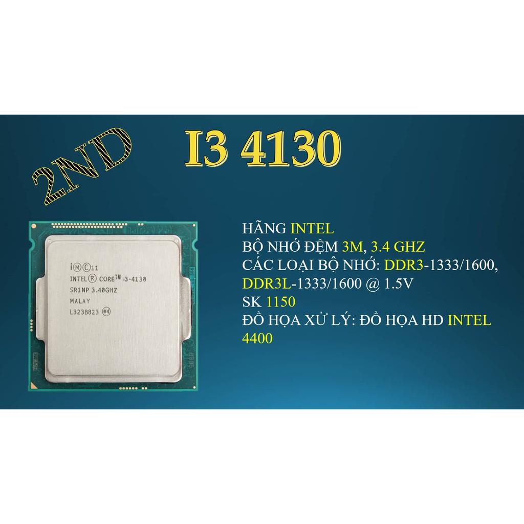 Bộ vi xử lý intel core i3 4130 3M bộ nhớ đệm, 3,40 GHz. Tặng Keo tản nhiệt.