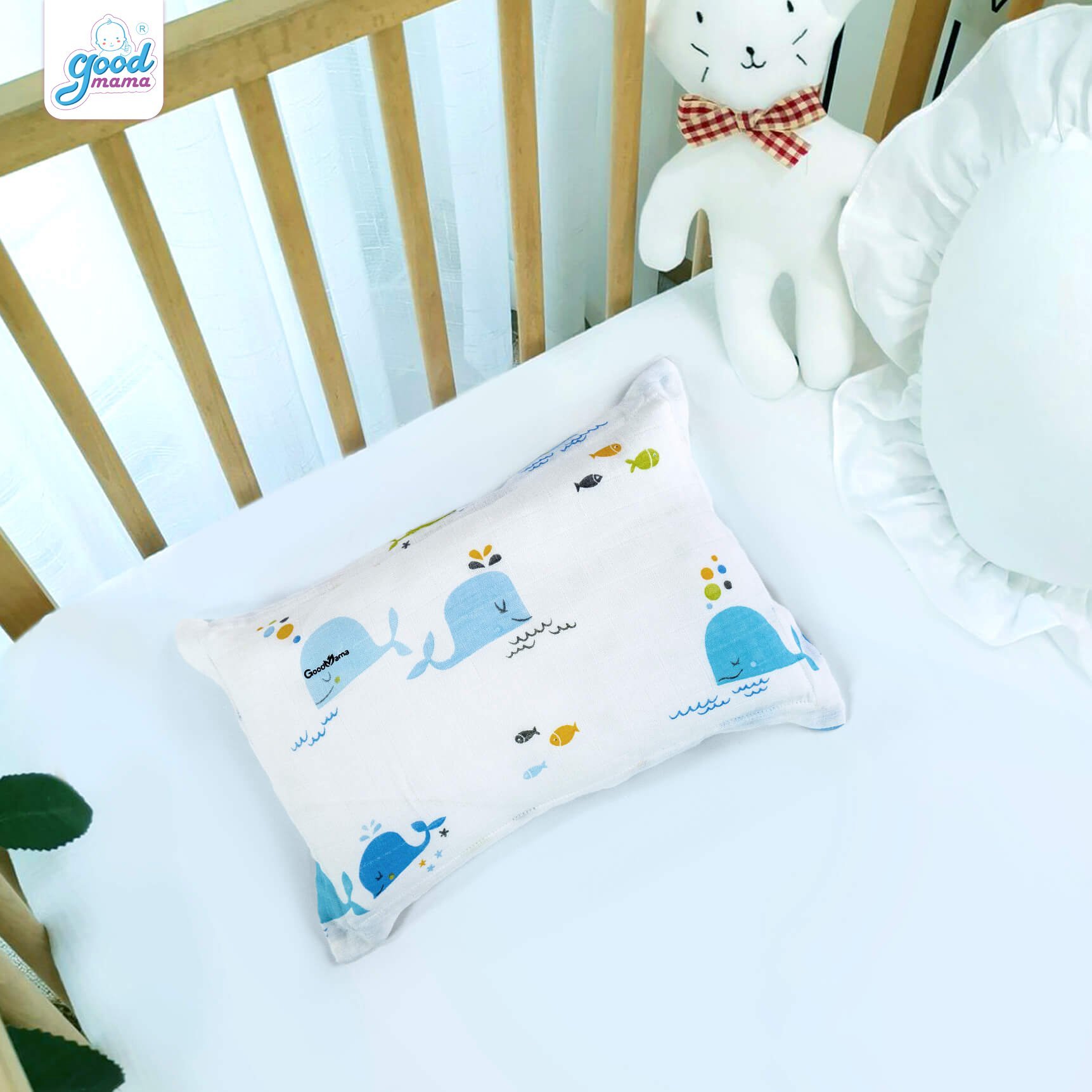 Pillow Top for baby newborn goodmama, pillow soft and comfortable, absorbent sweat, breathable cool, many motifs Super Pet for baby