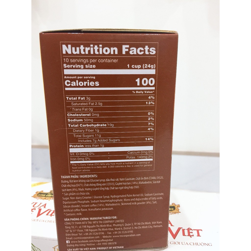 CAFE SỮA ĐÁ KING COFFEE 240g 10 gói x 24g