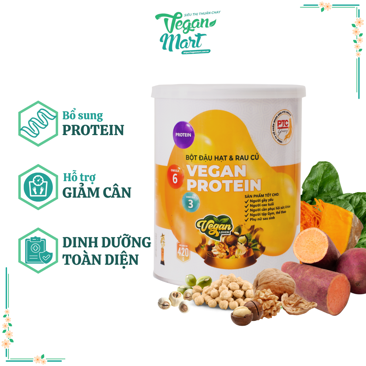 Bột cho người tập gym - vegan protein - bột bổ sung protein - vegan mart