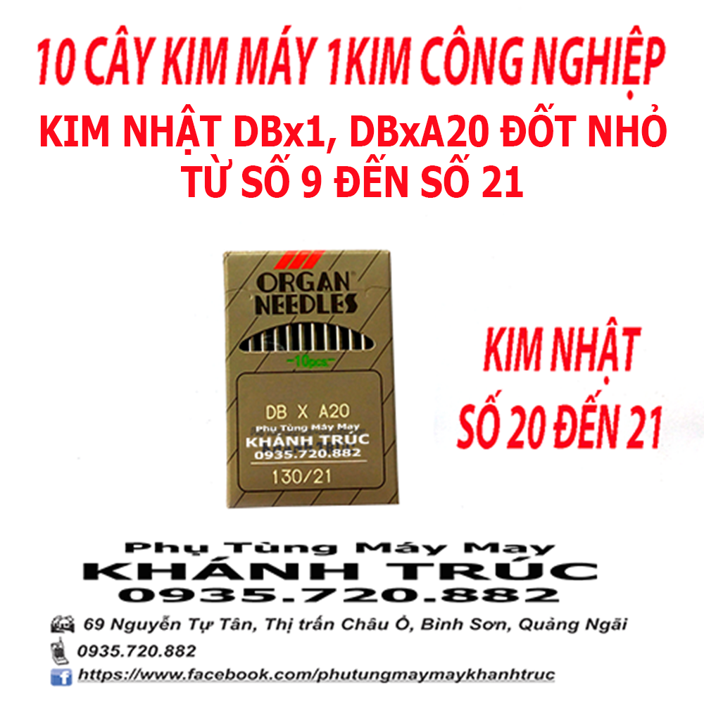 10 cây Kim DBxA20 Nhật dùng máy 1kim máy may công nghiệp