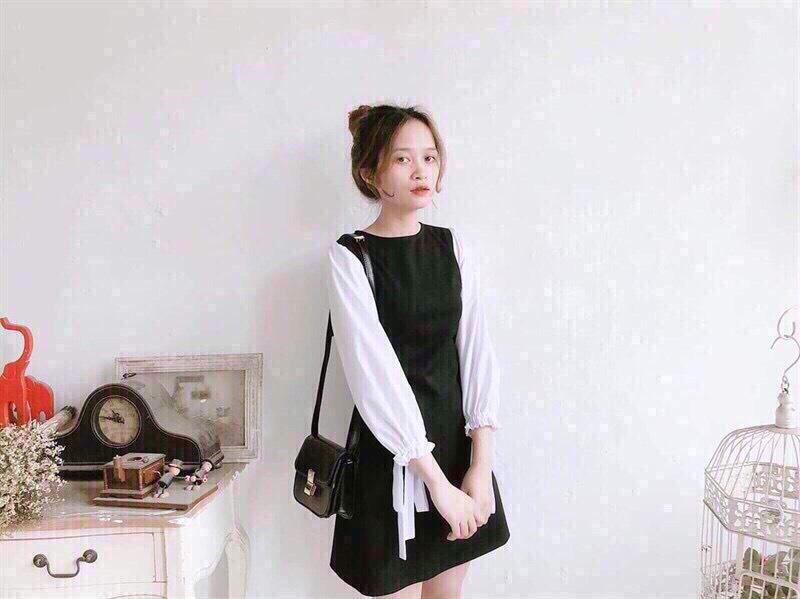 Đầm suông tay nơ dễ thương