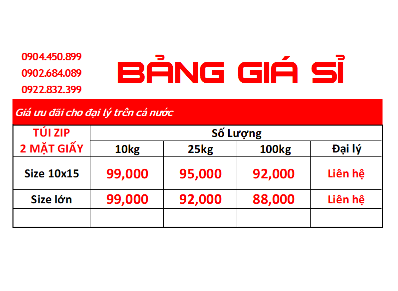 Túi Zip Giấy Đáy Đứng