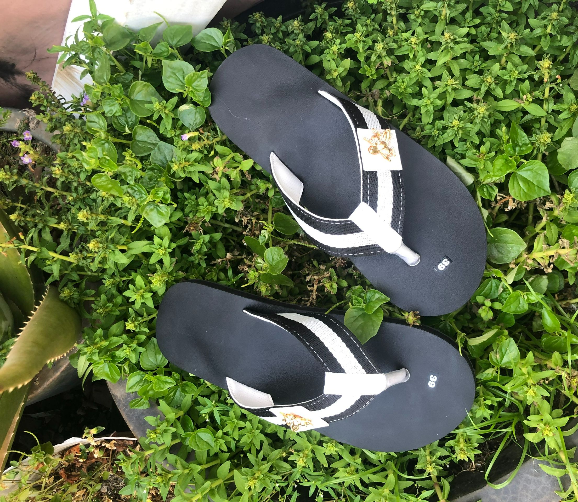 sandal chíp chíp ( kẹp dù nam ) đế đen quai dù trắng đen