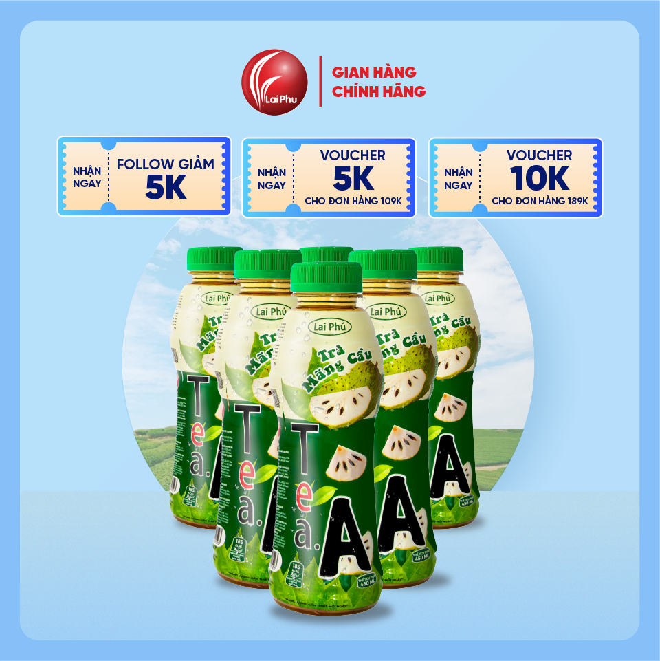 Trà Trái Cây Tea.A Chai 450ml - Lốc 6 Chai