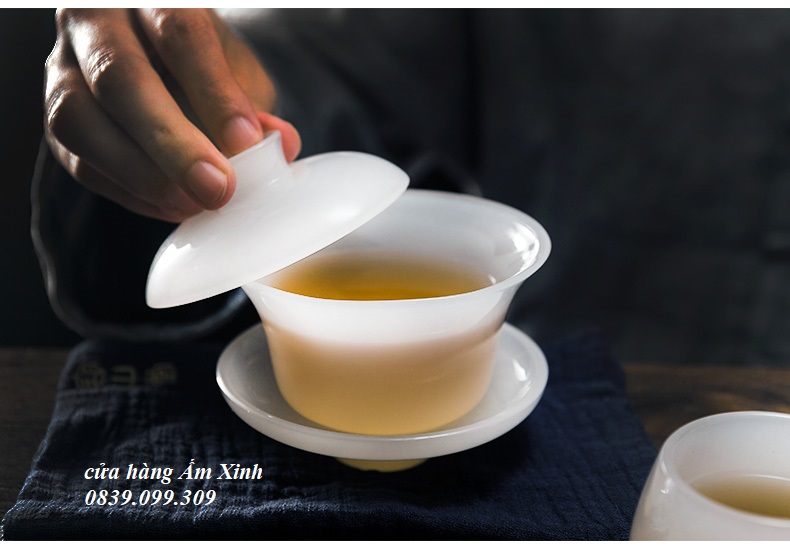 Chén Khải Sứ Ngọc Cảnh Đức Trấn Thấu Quang Cao Cấp
