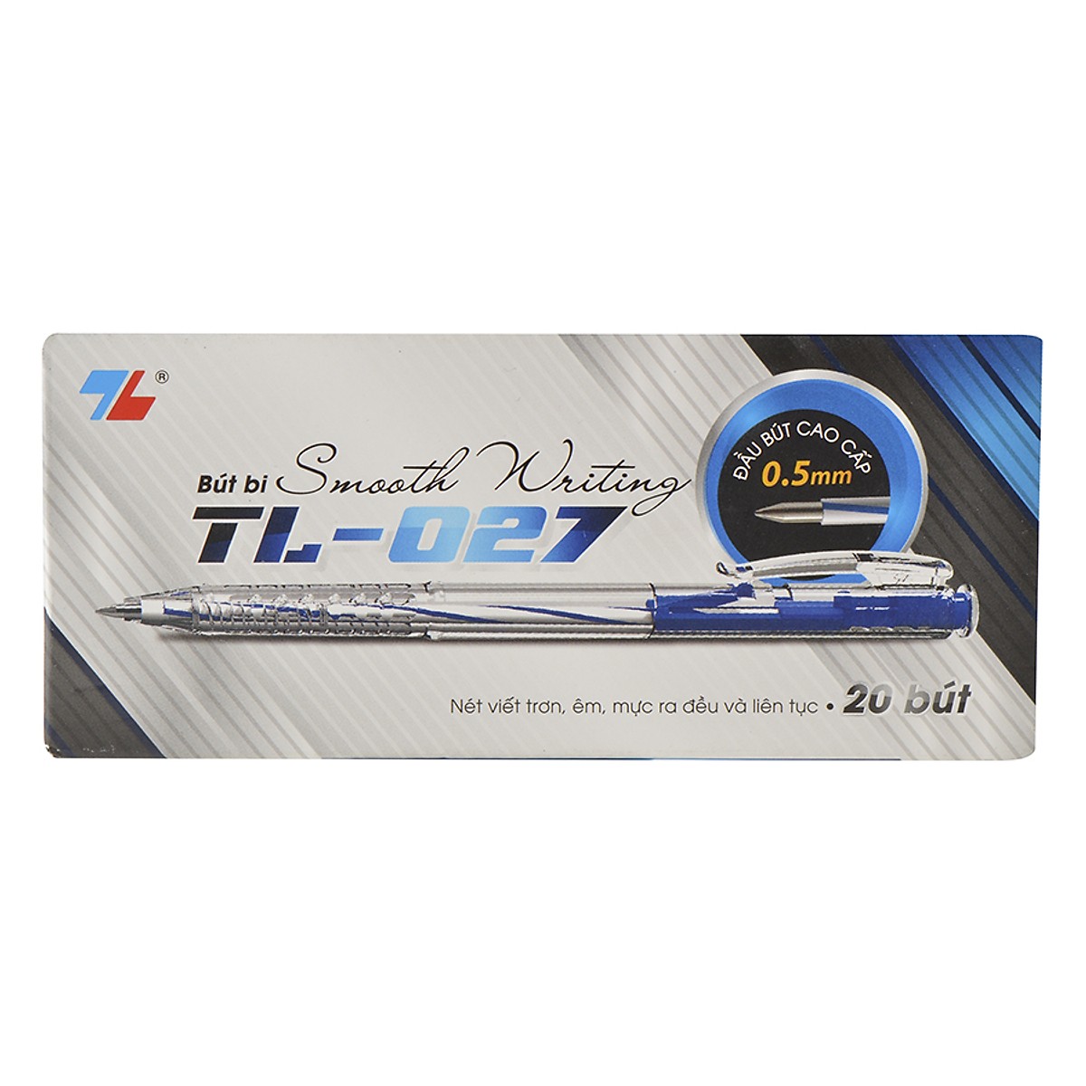 [HCM]Combo 5 cây bút bi TL- 027 (Xanh/ Đỏ/Đen)