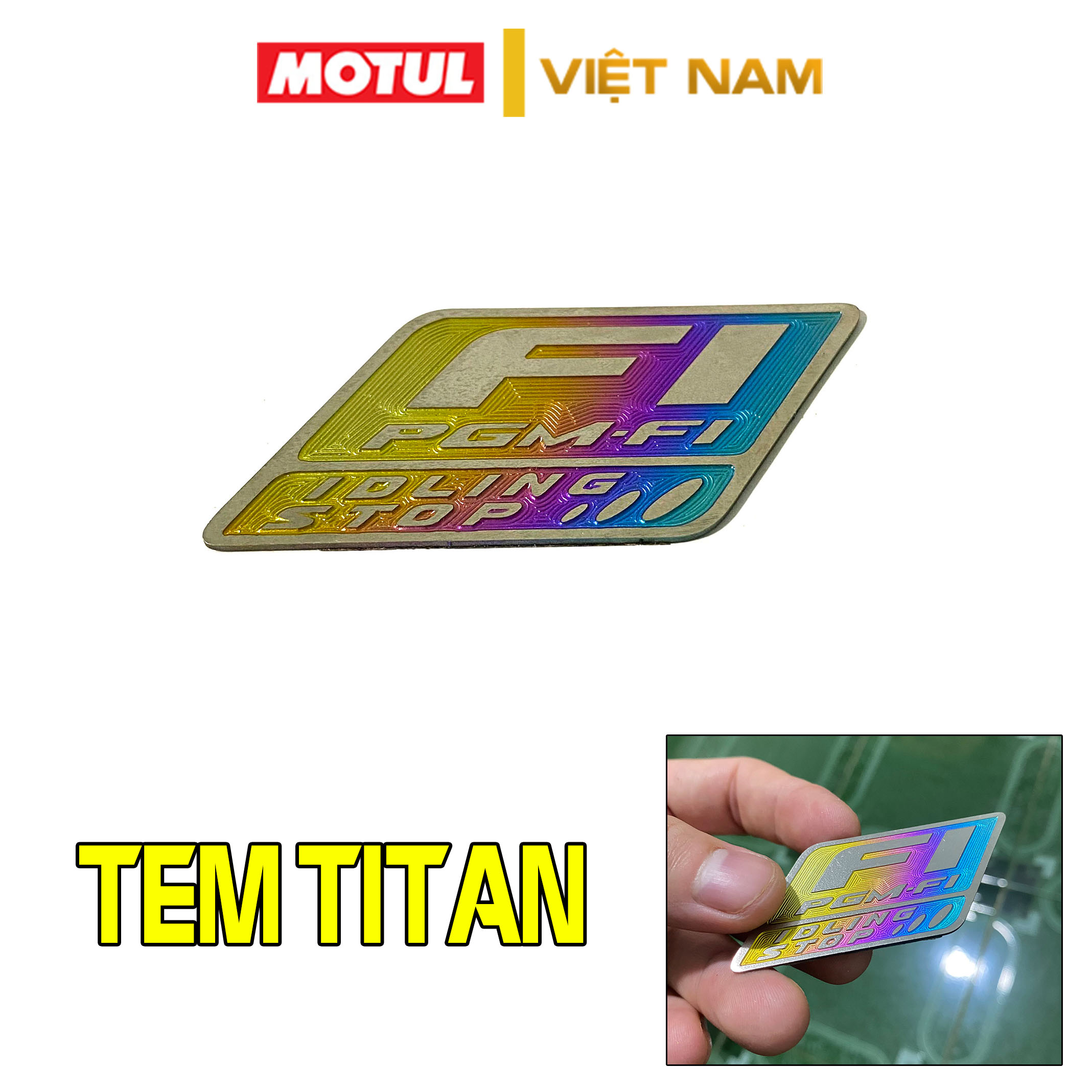 Tem titan logo FI chữ lớn dán xe máy