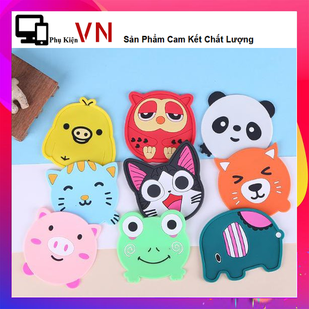 ⚡ siêu rẻ ⚡ đế lót ly sillicon hình thú siêu dễ thương - miếng đế lót ly nước hình thú cute nhiều màu