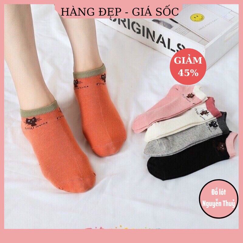 Set 5 Đôi Tất vớ nữ đẹp hình mèo miu kute