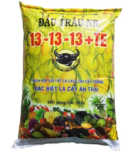 Phân bón đầu trâu 13-13-13 TE -bao 25kg