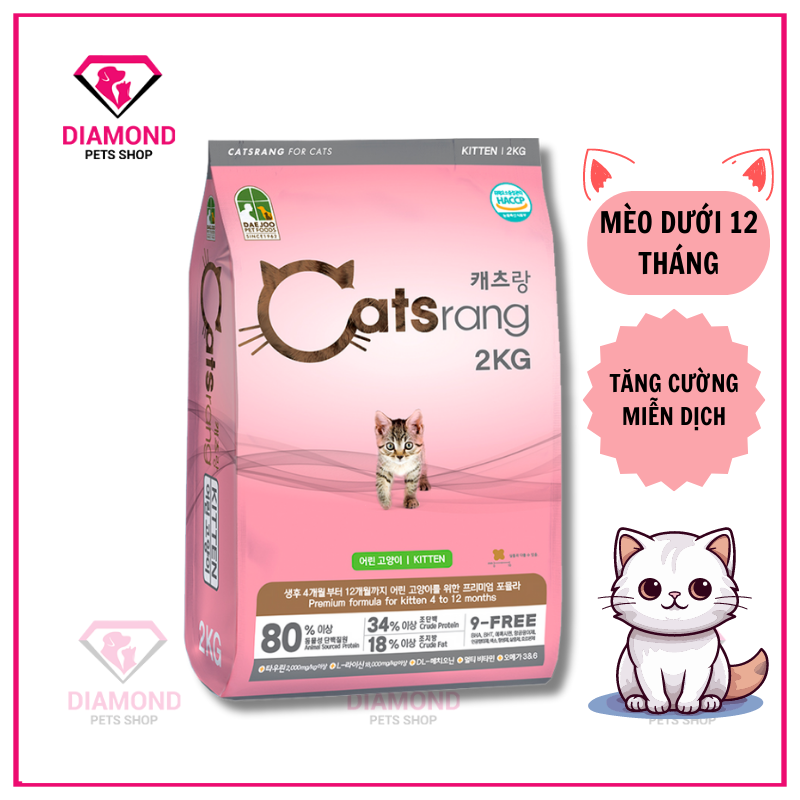 (Mua 1 TẶNG 2 HÀNG MẪU) Catsrang - Thức ăn hạt cho mèo nhỏ CATSRANG Kitten
