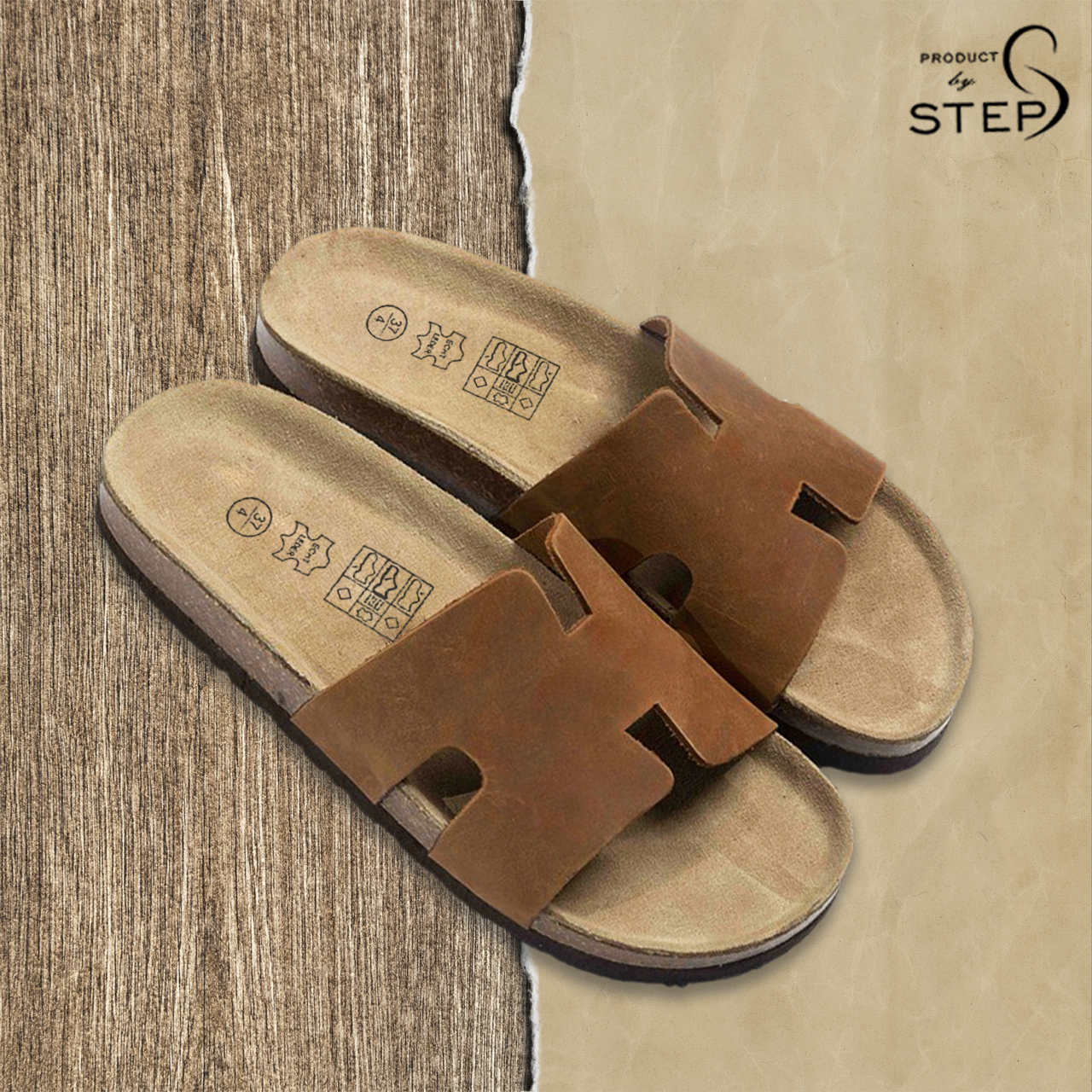Dép đế trấu Da thật Chữ H (Size 35-45)