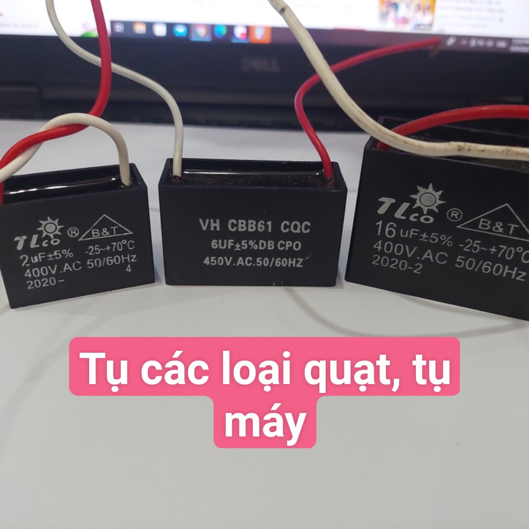 Tụ quạt các loại từ 2mf đến 16mf, Hàng mới hàng tốt, tụ quạt thay được các loại quạt tụ quạt 2uf đến 16uf