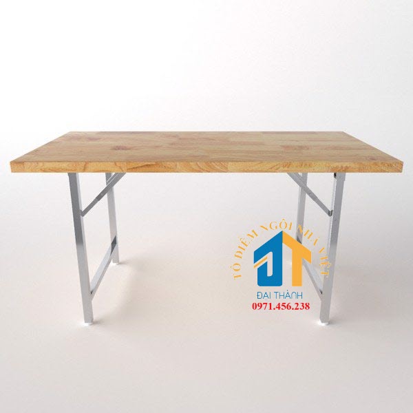 Bàn gấp chân inox mặt gỗ xuất khẩu