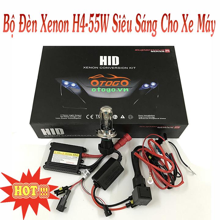 Bộ Đèn Xenon H4-55w Siêu Sáng Cho Xe Máy