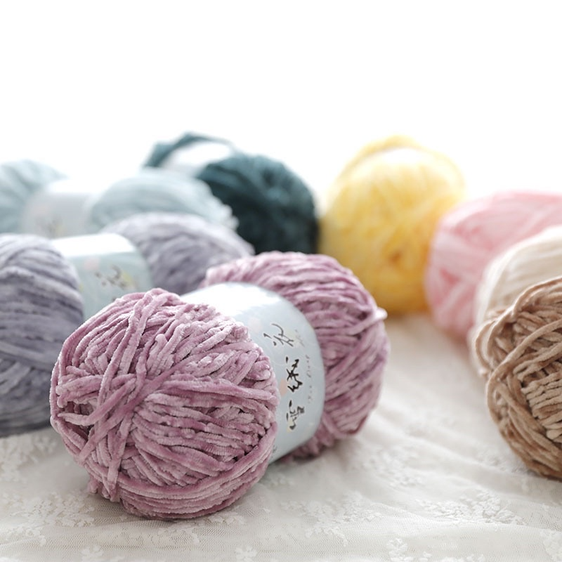 Len nhung chenille 3mm ( loại 1)- Len nhung mềm